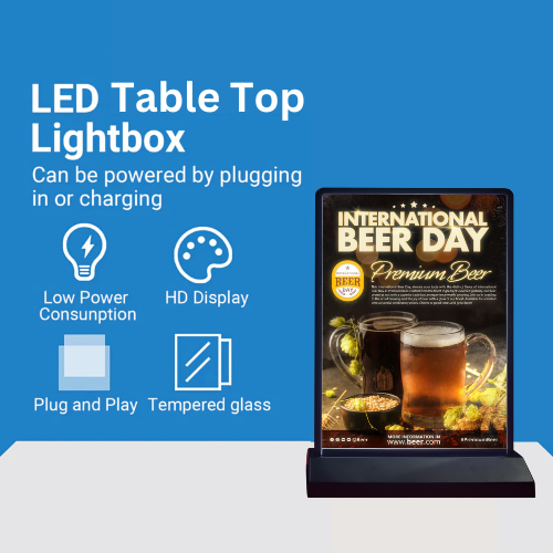 A4 Table Top LED Box - Black